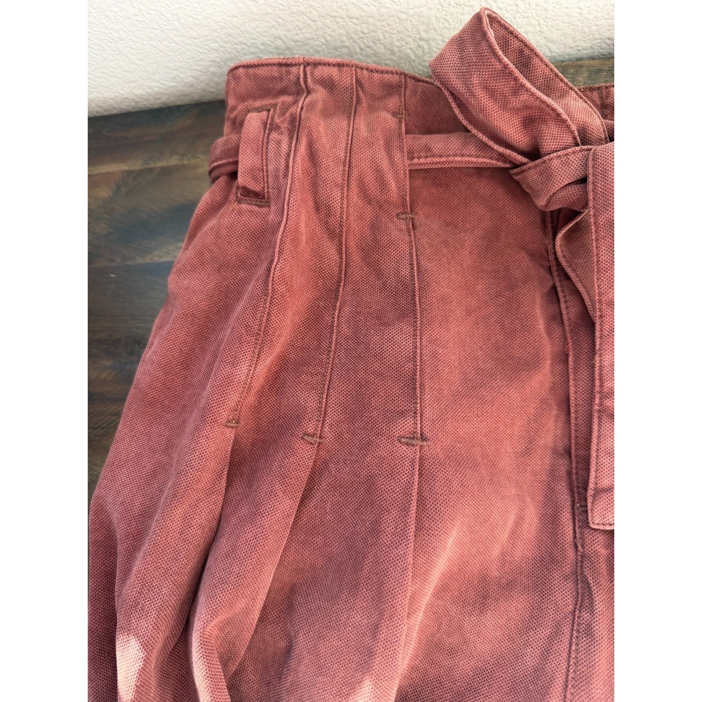 Free People Wide-Leg Dwell On Dreams Pleated High Waisted Trouser Size 4 in Rust - Picture 6 of 10